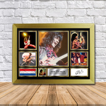 Eddie Van Halen (2) Music Gift Framed Autographed Star Poster Print Merch Gift