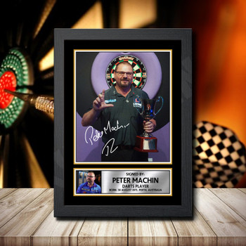 Peter Machin Signed Autographed Darts Star Poster Print Framed Merch Gift