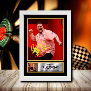 Peter Manley Signed Autographed Darts Star Poster Print Framed Merch Gift