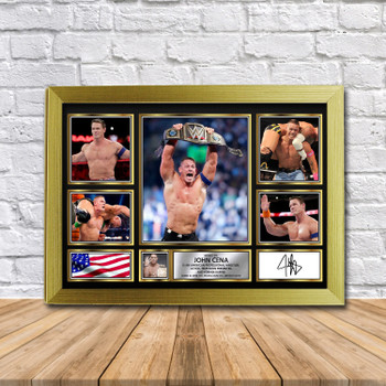 John Cena Wrestling Gift Framed Autographed Star Poster Print Merch Gift John Cena Wrestling Gift Framed Autographed Star Poster Print Merch Gift