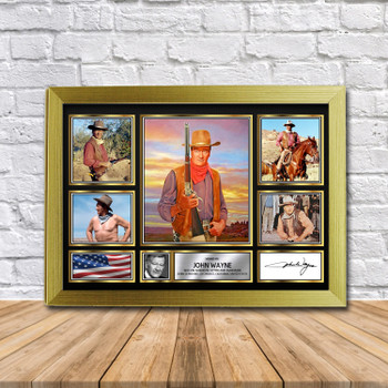 John Wayne Movie Gift Framed Autographed Star Poster Print Merch Gift John Wayne Movie Gift Framed Autographed Star Poster Print Merch Gift