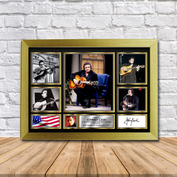 Johnny Cash Music Gift Framed Autographed Star Poster Print Merch Gift