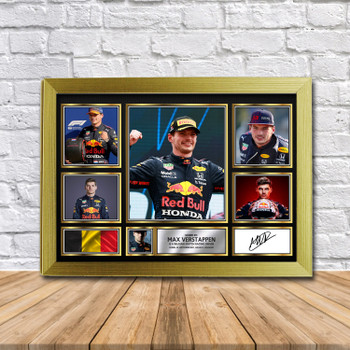 Verstappen 2 Formula 1 Rugby Gift Framed Autographed Star Poster Print Merch Gift