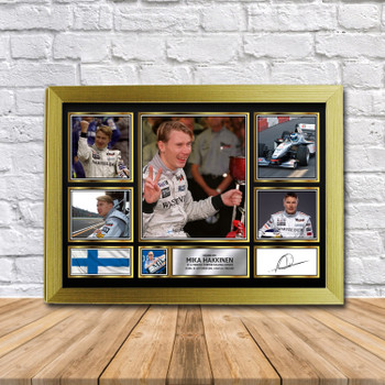 Mika Hakkinen Formula 1 Gift Framed Autographed Star Poster Print Merch Gift Mika Hakkinen Formula 1 Gift Framed Autographed Star Poster Print Merch Gift