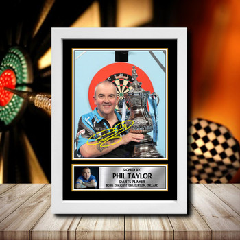 Phil Taylor 2 Signed Autographed Darts Star Poster Print Framed Merch Gift Phil Taylor 2 Signed Autographed Darts Star Poster Print Framed Merch Gift