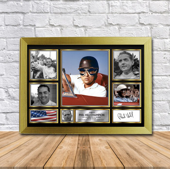 Phil Hill Motorsport Gift Framed Autographed Star Poster Print Merch Gift