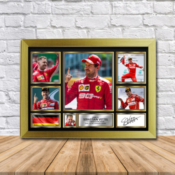 Sebastian Vettel Formula 1 Gift Framed Autographed Star Poster Print Merch Gift Sebastian Vettel Formula 1 Gift Framed Autographed Star Poster Print Merch Gift