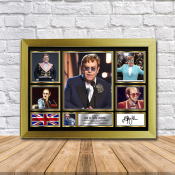 Sir Elton John Music Gift Framed Autographed Star Poster Print Merch Gift Sir Elton John Music Gift Framed Autographed Star Poster Print Merch Gift