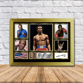 Sugar Ray Leonard Boxing Gift Framed Autographed Star Poster Print Merch Gift Sugar Ray Leonard Boxing Gift Framed Autographed Star Poster Print Merch Gift