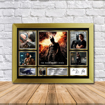 The Dark Knight Rises Movie Gift Framed Autographed Star Poster Print Merch Gift