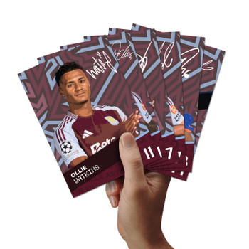 Aston Villa Players SIGNED A6 Poster Pack 6 Autographed Poster Print Cards (Watkins, Bailey, Rogers, McGinn, Martinez, Emery)