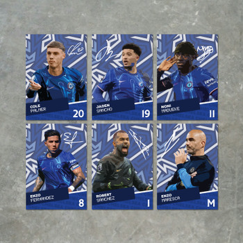 Chelsea Players SIGNED A6 Poster Pack - 6 Autographed Poster Print Cards (Palmer, Sancho, Madueke, Fernandez, Sanchez, Maresca) Chelsea Players SIGNED A6 Poster Pack - 6 Autographed Poster Print Cards (Palmer, Sancho, Madueke, Fernandez, Sanchez, Maresca)