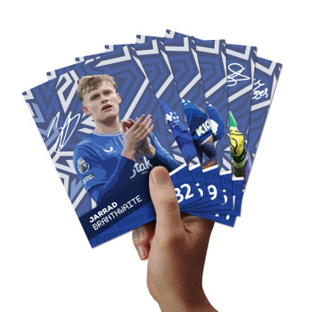 Everton Players SIGNED A6 Poster Pack 6 Autographed Poster Print Cards (Branthwaite, Doucoure, Calvert-Lewin, Tarkowski, Pickford, Moyes)