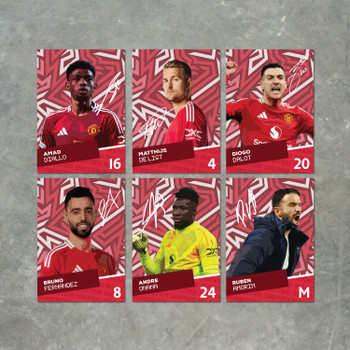 Manchester United Players SIGNED A6 Poster Pack - 6 Autographed Poster Print Cards (Diallo, De Ligt, Dalot, Fernandez, Onana, Amorin) Manchester United Players SIGNED A6 Poster Pack - 6 Autographed Poster Print Cards (Diallo, De Ligt, Dalot, Fernandez, Onana, Amorin)