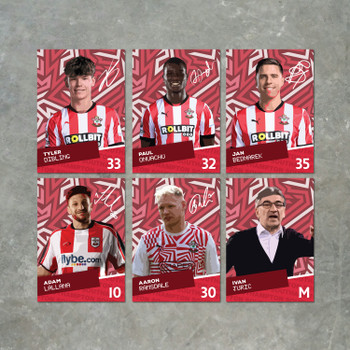 Southampton Players SIGNED A6 Poster Pack - 6 Autographed Poster Print Cards (Dibling, Onuachu, Bednarek, Lallana, Ramsdale, Juric) Southampton Players SIGNED A6 Poster Pack - 6 Autographed Poster Print Cards (Dibling, Onuachu, Bednarek, Lallana, Ramsdale, Juric)