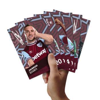 West Ham Players SIGNED A6 Poster Pack 6 Autographed Poster Print Cards (Bowen, Alavrez, Kudus, Paqueta, Fabianski, Potter)