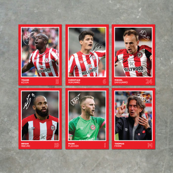 Brentford Players SIGNED A6 Poster Pack 2 - 6 Autographed Poster Print Cards (Mbeumo, Wissa, Norgaard, Damsgaard, Flekken, Frank) Brentford Players SIGNED A6 Poster Pack 2 - 6 Autographed Poster Print Cards (Mbeumo, Wissa, Norgaard, Damsgaard, Flekken, Frank)