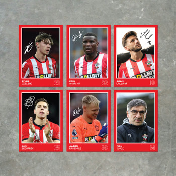 Southampton Players SIGNED A6 Poster Pack 2 6 Autographed Poster Print Cards (Dibling, Onuachu, Bednarek, Lallana, Ramsdale, Juric)