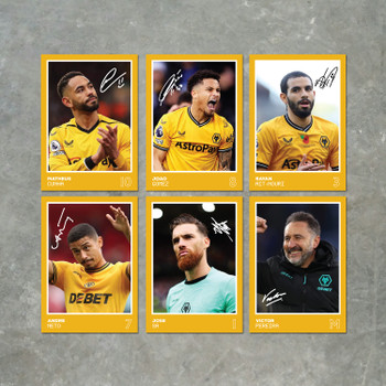 Wolverhampton Wanderers Players SIGNED A6 Poster Pack 2 - 6 Autographed Poster Print Cards (Cunha, Gomez, Neto, Ait-Nouri, Sa, Pereira) Wolverhampton Wanderers Players SIGNED A6 Poster Pack 2 - 6 Autographed Poster Print Cards (Cunha, Gomez, Neto, Ait-Nouri, Sa, Pereira)