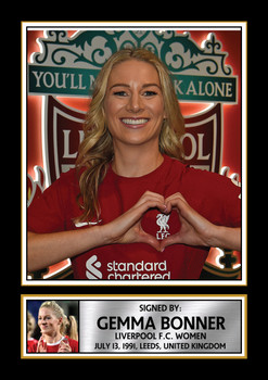 Gemma Bonner Signed Poster Print – Liverpool FC Women’s Captain Tribute Wall Art with Signature & “You’ll Never Walk Alone” –  England Defender Memorabilia for Fans & Collectors
