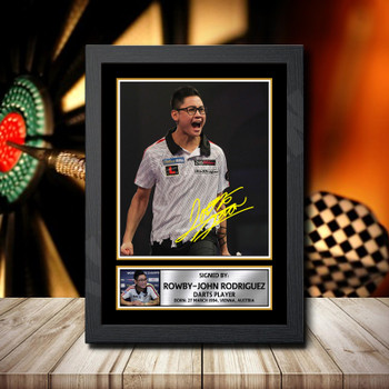 Rowby-John Rodriguez 2 Signed Autographed Darts Star Poster Print Framed Merch Gift Rowby-John Rodriguez 2 Signed Autographed Darts Star Poster Print Framed Merch Gift