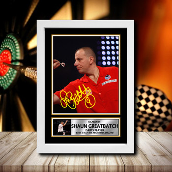 Shaun Greatbatch Signed Autographed Darts Star Poster Print Framed Merch Gift