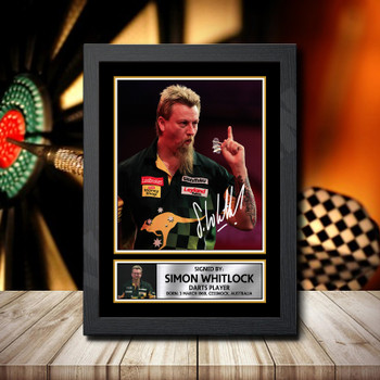 Simon Whitlock Signed Autographed Darts Star Poster Print Framed Merch Gift Simon Whitlock Signed Autographed Darts Star Poster Print Framed Merch Gift