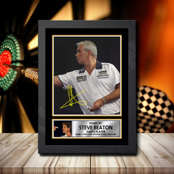Steve Beaton 2 Signed Autographed Darts Star Poster Print Framed Merch Gift Steve Beaton 2 Signed Autographed Darts Star Poster Print Framed Merch Gift