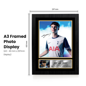Archie Gray Tottenham Hotspur Poster Print – Autograph Style Wall Art  – Framed or Unframed – Gift for Spurs Fans
