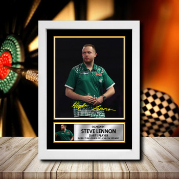 Steve Lennon Signed Autographed Darts Star Poster Print Framed Merch Gift Steve Lennon Signed Autographed Darts Star Poster Print Framed Merch Gift