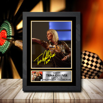 Trina Gulliver Signed Autographed Darts Star Poster Print Framed Merch Gift Trina Gulliver Signed Autographed Darts Star Poster Print Framed Merch Gift