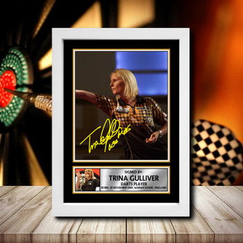Trina Gulliver Signed Autographed Darts Star Poster Print Framed Merch Gift Trina Gulliver Signed Autographed Darts Star Poster Print Framed Merch Gift