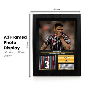 Thiago Silva Printed Signed Poster – Fluminense FC & Brazil Defender Tribute Wall Art with Jersey & Bio Plaque – Brazilian Football Memorabilia for Fans & Collectors