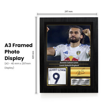 Dominic Calvert-Lewin Printed Signed Poster – Everton FC & England Striker Tribute Wall Art with Jersey & Bio Plaque – Premier League Football Memorabilia for Fans & Collectors