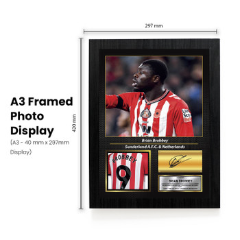 Brian Brobbey Printed Signed Poster – Ajax & Netherlands Striker Tribute Wall Art with Jersey & Bio Plaque – Premier League Football Memorabilia for Fans & Collectors