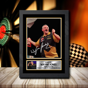 Wayne Jones 2 Signed Autographed Darts Star Poster Print Framed Merch Gift Wayne Jones 2 Signed Autographed Darts Star Poster Print Framed Merch Gift