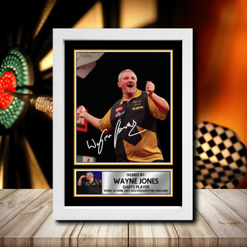 Wayne Jones 2 Signed Autographed Darts Star Poster Print Framed Merch Gift Wayne Jones 2 Signed Autographed Darts Star Poster Print Framed Merch Gift