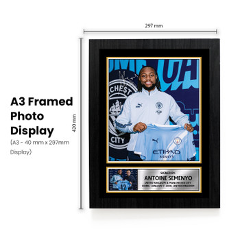 Antoine Semenyo Signed Manchester City Photo Display – Autographed Football Memorabilia with Plaque – Official Style Collector Gift