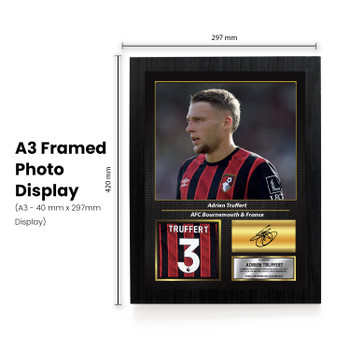 Adrien Truffert Signed Football Memorabilia – Framed Autograph Display with AFC Bournemouth & France Tribute – Collector’s Gift