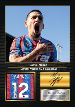 Daniel Muñoz Signed Football Memorabilia – Framed Autograph Display with Crystal Palace & Colombia Tribute – Collector’s Gift