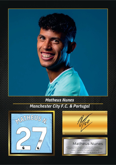 Matheus Nunes printed autograph poster print
