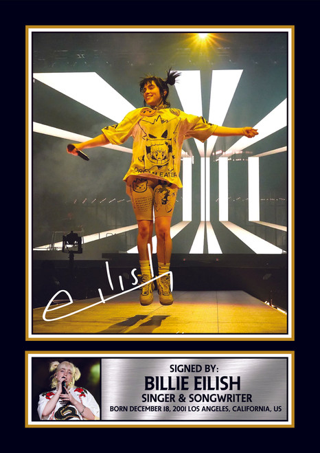 Billie Eilish Portrait printed autograph poster print