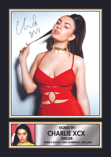Charli XCX Portrait printed autograph poster print