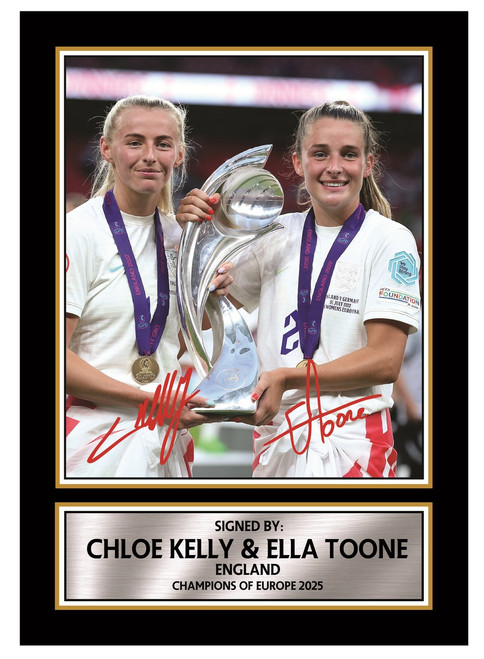 Chloe Kelly & Ella Toone printed autograph poster print