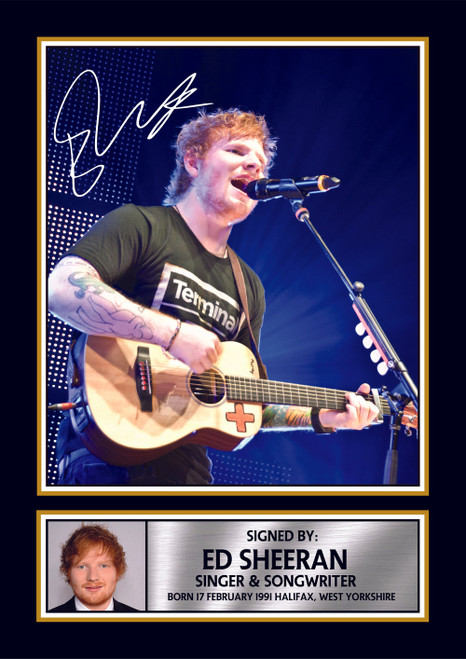 Ed Sheeran Live Concert printed autograph poster print