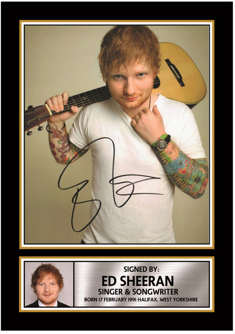 Ed Sheeran Acoustic Portrait printed autograph poster print