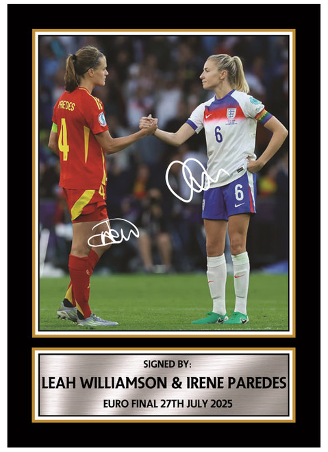 Leah Williamson & Irene Paredes printed autograph poster print
