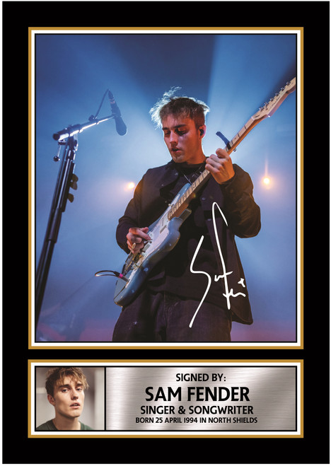 Sam Fender Printed Autograph Poster Print - Live Concert Guitar Performance Wall Art