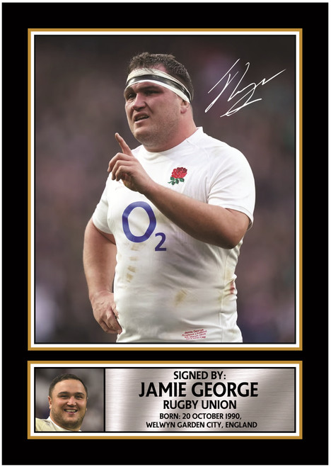 Jamie George England Rugby Printed Autograph Poster Print - Printed Autograph Wall Art Print
