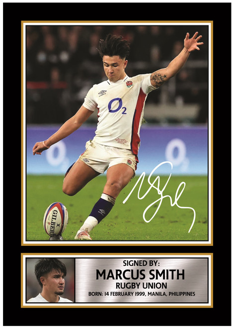 Marcus Smith England Rugby Printed Autograph Poster Print - Printed Autograph Wall Art Print